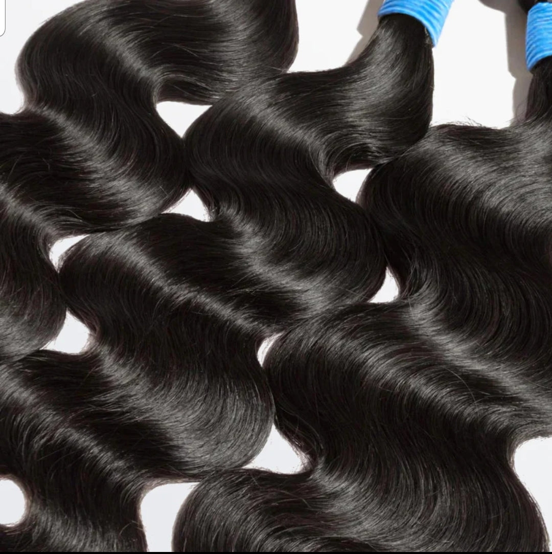 Body Wavy Virgin Brazilian Hair #1B Natural Black