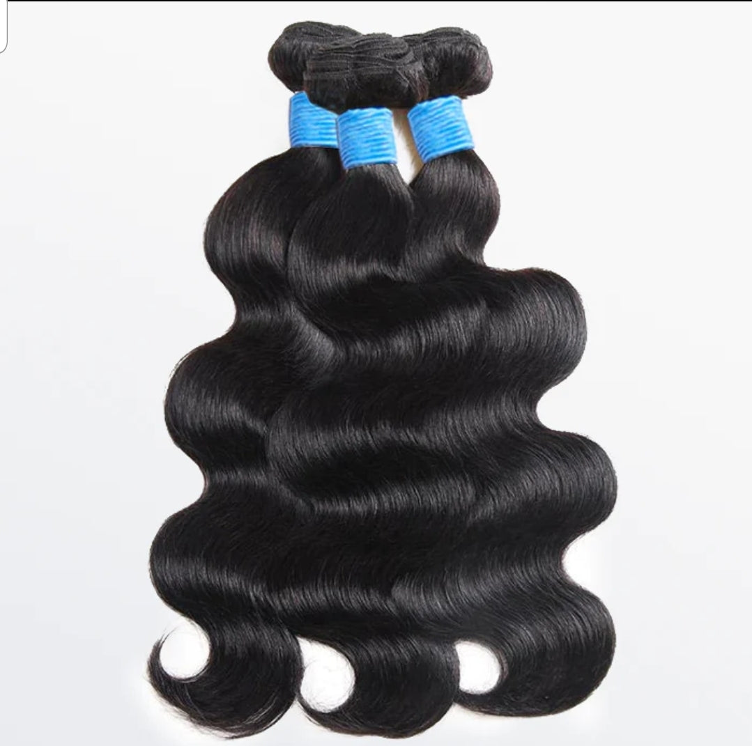 Body Wavy Virgin Brazilian Hair #1B Natural Black