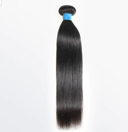 Straight Virgin Brazilian Hair 10A #1B Natural Black 12"-30"