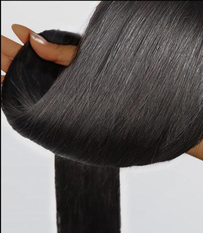 Straight Virgin Brazilian Hair 10A #1B Natural Black 12"-30"