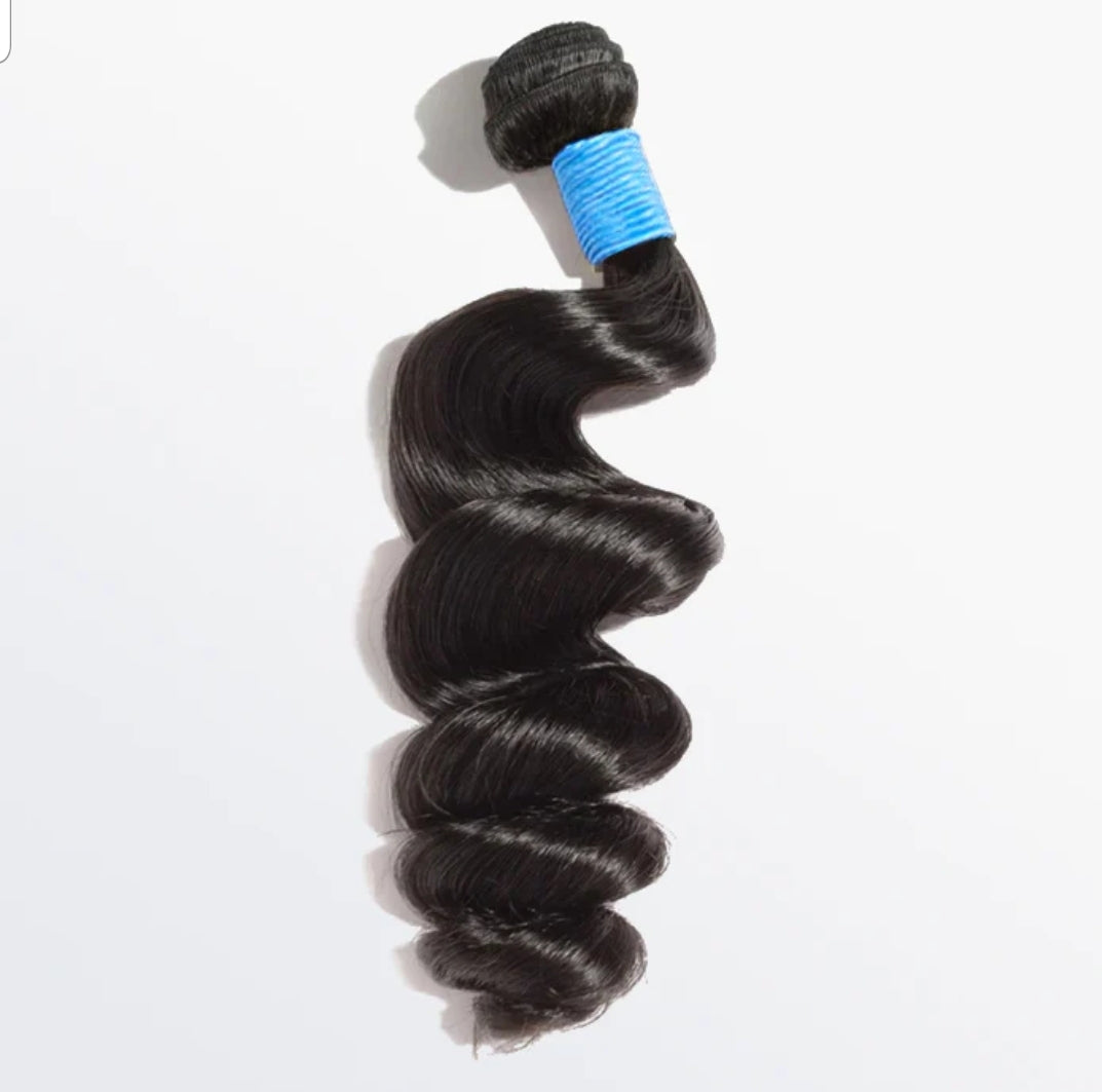 Loose Wavy Virgin Brazilian Hair #1B Natural Black